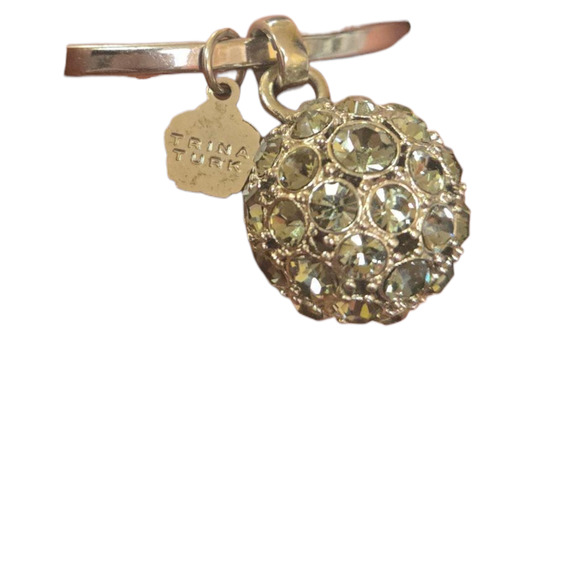 Trina Turk rhinestone round ball Bangle Bracelet bangle signed - Picture 2 of 6